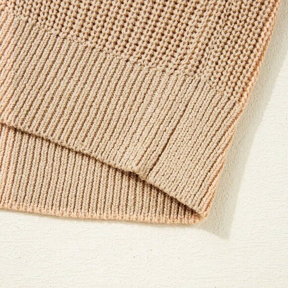 Khaki Casual Women's Western Cowboy Embroidery Round Neck Sleevless Sweater vest - Picture 8 of 8